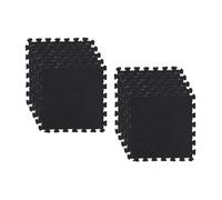 Colcolo 10 pezzi tappetino puzzle quadrato, piastrelle per pavimenti puzzle tappetino da gioco peluche piastrelle tappeto ad incastro per la decorazione del, Nero