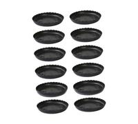 Colcolo 12 Pezzi di sottovasi per Piante, vasi da Fiori, Design Tradizionale, Eleganti, Spessi, Piatti, sottobicchieri Rotondi per vasi da Piante, vassoi per, Nero, M