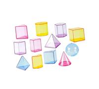 Colcolo 12x Blocchi di forme geometriche Impostare Solidi geometrici 3D Blocchi di giocattoli matematici multicolori per la scuola