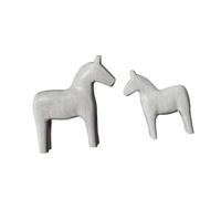 Colcolo 2 pezzi di statue di cavalli in legno intagliate a mano, statuette di cavalli, ornamenti regalo, decorazioni uniche per la casa, sculture di animali