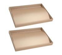 Colcolo 2X Vassoio Organizer per collane, Rettangolare, Portatile, impilabile, espositore per Gioielli, per bracciali, collane e Catene Lunghe
