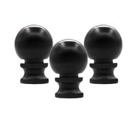 Colcolo 3 pezzi di terminali per lampada, decorazione a forma di dado, in lega di alluminio, lucidati a olio, pomello a sfera fai da te, tappo a vite per, Nero