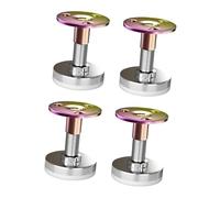 Colcolo 4 pezzi di telaio del letto filettato, comodino, accessorio da parete anti-vibrazione, armadietti, stanza, argento, Regolabile Da 46 Mm