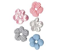 Colcolo 5 pezzi Women Hair Scrunchies Bun Cany Cotail Holder Plaid Sfuccio Legamini a quadri leggeri Bande elastiche per la festa di ballo di compleanno