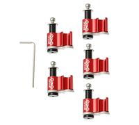 Colcolo 5Pcs Fermacavi per Bicicletta in Lega di Alluminio Clip per Alloggiamento del Cavo del Morsetti Guida per Tubo Flessibile per Cavo della Bicicle, Rosso