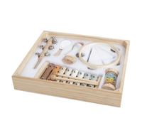Colcolo 8 Pezzi Set Strumenti Musicali Bambini Tamburello Campanelli Triangolo Maracas Shaker Bacchette Tubo Pioggia Legno Acciaio con Scatola Riporre Adatto