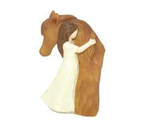 Colcolo abbraccia la Statua di Resina di Cavallo Statue per Interni Ornament Regali per Cavalli per Ragazze sculture per Il ricordo del, Short Girl 8x6x12cm