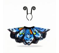 Colcolo Abito da Spettacolo per Ragazze Gonna Tutu Costume Fascia Antenna Farfalla Strati Vita Elastica Adatto per Spettacoli Eventi Scolastici Feste a Tema, C114+Fascia Per Capelli