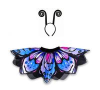 Colcolo Abito da Spettacolo per Ragazze Gonna Tutu Costume Fascia Antenna Farfalla Strati Vita Elastica Adatto per Spettacoli Eventi Scolastici Feste a Tema, C111+Fascia Per Capelli