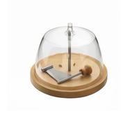 Colcolo Affettatrice Formaggio con Vassoio Tagliere Cupola Braccio Set Compatto con in Legno E Cupola Chiara per Taglio E Servizio Adatta a Apericena Picnic Domestico Tavolo Piccolo 22.2cmx14.3cm