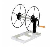 Colcolo Avvolgitubo per Irrigazione Avvolgitore Tubo Bobina Supporto Carrello in Metallo con Manovella in Legno Antitorsione Compatibile con Nastri Piatti E