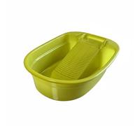 Colcolo Bacinella Lavaggio con Superficie Rigata Vaschetta per Bucato a Mano Contenitore Antiscivolo Supporto per Sapone Asciutto Materiale Polipropilene, Verde Frutta
