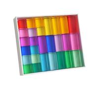 Colcolo Blocchi da Costruzione Arcobaleno, coordinazione Occhio-Mano educativa, Blocchi impilabili, cubi acrilici per Bambini dai 3 ai 6 Anni, Regalo di