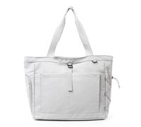 Colcolo Borsa a Tracolla Grande Tote Organizzatore con Tasca Esterna Dettaglio Coulisse Laterale Cinturino Frontale con Fibbia Tessuto Intrecciato Liscio