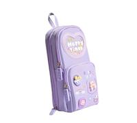 Colcolo Borsa porta a matita sacca carina decorazione creativa leggera box a penna per cosmetici per le forniture per la scuola per ragazzi trucco per ragazzi, Viola E Orso