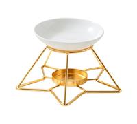 Colcolo Bruciatore di oli essenziali, diffusore di aromi con ciotola in ceramica, scaldacera, portacandele tealight per camera da letto, tavolo per le feste, Base Dorata