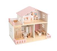 Colcolo Casa Delle Bambole in Bambola Villa Giocattolo Playset Arredo Bambini con Struttura a Due Piani Porte Ad Arco E Dettagli Interni per Narrazione Adatta per Cameretta Gioco Domestico Regali