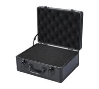Colcolo Cassetta portautensili portatile, organizer per ferramenta, con rivestimento in schiuma, custodia per trasporto manuale in alluminio con serratura, Nero, 34.5x27x15 Cm