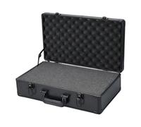 Colcolo Cassetta portautensili portatile, organizer per ferramenta, con rivestimento in schiuma, custodia per trasporto manuale in alluminio con serratura, Nero, 48x28x14cm