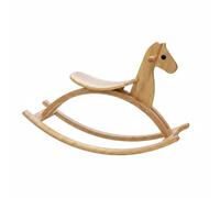 Colcolo Cavallo a Dondolo Bambini Cavallino Dondolante Giocattolo Dondolo Gioco a Dondolo in Legno Dondolio Morbido per Gioco Attivo Interno Struttura Robusta, Natural Wood