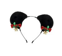 Colcolo Cerchietto per capelli con orecchie di animali natalizi Cerchietto per capelli carino per compleanno Ruoli Gioco Spettacolo, Nero