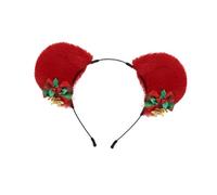 Colcolo Cerchietto per capelli con orecchie di animali natalizi Cerchietto per capelli carino per compleanno Ruoli Gioco Spettacolo, Rosso