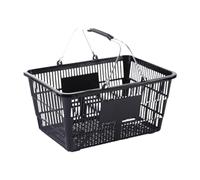 Colcolo Cestino Spesa con Manico Cesta Organizzatore Supermercato Contenitore Portaoggetti Porta Alimenti Materiale PE Ferro Adatto a Spesa Bagno, Nero