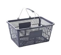 Colcolo Cestino Spesa con Manico Cesta Organizzatore Supermercato Contenitore Portaoggetti Porta Alimenti Materiale PE Ferro Adatto a Spesa Bagno, Grigio