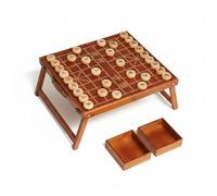 Colcolo Chess Board Tavolo Scacchi Pieghevole Legno Rialzato Manico Trasportabile con Facile Conservazione Adatto a Momenti, Scacchiera Pieghevole + Scacchi In Faggio Grandi
