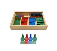 Colcolo Children Arithmetic Stamp Set Educativo Bambini Gioco Numeri Contare Calcolo con Vassoio E Pezzi in Legno Lisci Struttura per Valore Posizionale E Pratica Manuale Adatto a Asilo Scuola Casa