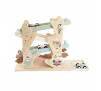 Colcolo Children Learning Glider Pista Scivolo Legno per Auto Giocattolo Educativo Multipiano Set Inerziale Segui il Percorso Comprensione Causa Effetto Adatto per Bambini Asilo Regalo