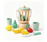 Colcolo Children Play Kitchenware Set Colazione in Legno per Bambini Cucina Finta Elettrodomestico con Accessori Pane Formaggio Uovo Cassetto Burro Adatto a