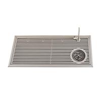 Colcolo Coffee Station Vassoio Scolatutto Gocciolatoio Scolapiatti Acciaio Inossidabile con Struttura Solida E Scarico Laterale per Gestione Acqua Adatto per, Grigio