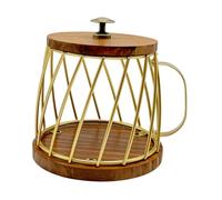 Colcolo Contenitore porta cialde da caffè, organizer, cestino portaoggetti per scrivania, cucina, bar, Oro
