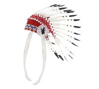 Colcolo Copricapo di piume di ispirazione indiana, copricapo per feste in maschera
