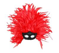 Colcolo Copricapo di piume, fascia per capelli per adulti e bambini, maschera da travestimento, cosplay, spettacolo di danza di Carnevale di Martedì Grasso, Rosso