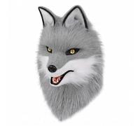 Colcolo Copricapo Furry per Cosplay Testa Cane Maschera Animale Casco Personaggio Elmo Testa Completa con Sagomato E Tratti Espressivi Adatto per Fiere, Gray White