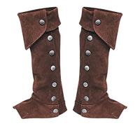 Colcolo Copristivali Gambali da Guerriero Ghette da Cavaliere Accessori per Costume in Finta Pelle Morbida con Allacciatura Adatto per Rievocazioni Storiche
