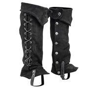 Colcolo Copristivali Gambali da Guerriero Ghette da Cavaliere Accessori per Costume in Finta Pelle Morbida con Allacciatura Adatto per Rievocazioni Storiche