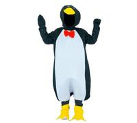 Colcolo Costume Pinguino Bambini Jumpsuit Tuta con Cappuccio Maschera Becco E Piedi Copriscarpe in Poliestere Maniche Lunghe Adatto a Halloween Recite, Nero, S 4-6 Anni, 104-116 CM