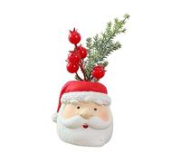 Colcolo Decorazione Da Tavola Natalizia, Centrotavola Natalizio con Statua E Piante Artificiali in Vaso per Feste Da Tavolo in Un, Babbo Natale