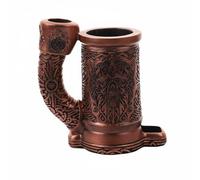 Colcolo Dice Mug Tazza da Dadi Accessorio con Rullo Integrato in Resina Decorazione Artistica Vantaggio Termico Adatto per Gruppi di Giocatori Ambientazioni Fantasy , Bronzo , Tazza Singola