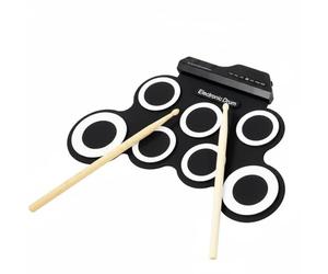 Colcolo Electronic Drum Pad Tappeto Batteria Elettronica Roll Up in Silicone Pad Pratica USB con Suoni Versatili Pedale Adatto a Casa Lezioni Musica Spostamenti, Bianco