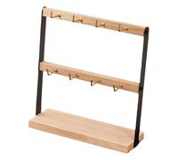 Colcolo Espositore per Gioielli in Legno, Organizer per Gioielli con Ganci, Supporto per Orecchini e Anelli, 2 Ganci di Livello 8