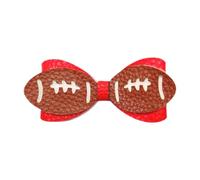 Colcolo Fermaglio per capelli a forma di pallone da calcio, a tema sportivo, casual, da indossare tutti i giorni, da rugby, Rosso