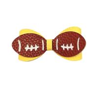 Colcolo Fermaglio per capelli a forma di pallone da calcio, a tema sportivo, casual, da indossare tutti i giorni, da rugby, Giallo