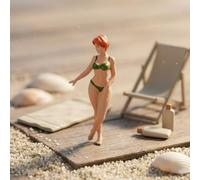 Colcolo Figure Modellino Donna Spiaggia Bikini Scena Realistica Colore Separato Artistica Adatto per Fai da Te Decorazione Diorama, Bikini Con Mani Dietro La Schiena