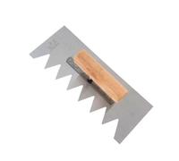 Colcolo Frattone Dentato Professionale | Cazzuola con Manico in Legno, Durevole, Spatola Lisciatrice, per Ristrutturazione Casa, Cantiere Edile, Piastrellisti, Stile C