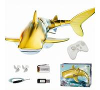Colcolo Giocattolo Telecomandato Rc Barco Pesce Robot con Coda Segmentata E Spruzzo d'Acqua in Plastica Adatto per Piscina Vasca , Oro , style to 1