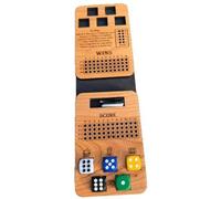 Colcolo Gioco da Tavolo con Dadi E Tabellone in Legno con Due Parti con Cerniera con Fessure Rettangolari per Matite con Cinque Dadi in Plastica Adatto E Divertimento